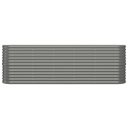 vidaXL Garden Raised Bed Galvanised Steel 224x40x68 cm Grey