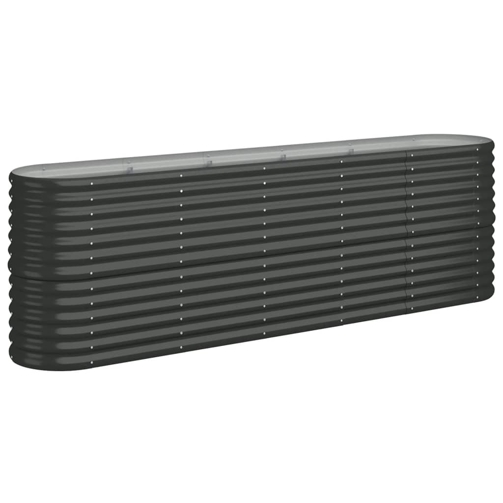 vidaXL Garden Raised Bed Galvanised Steel 224x40x68 cm Anthracite