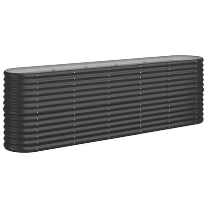 vidaXL Garden Raised Bed Galvanised Steel 224x40x68 cm Anthracite