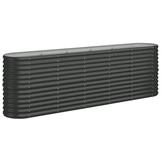vidaXL Garden Raised Bed Galvanised Steel 224x40x68 cm Anthracite