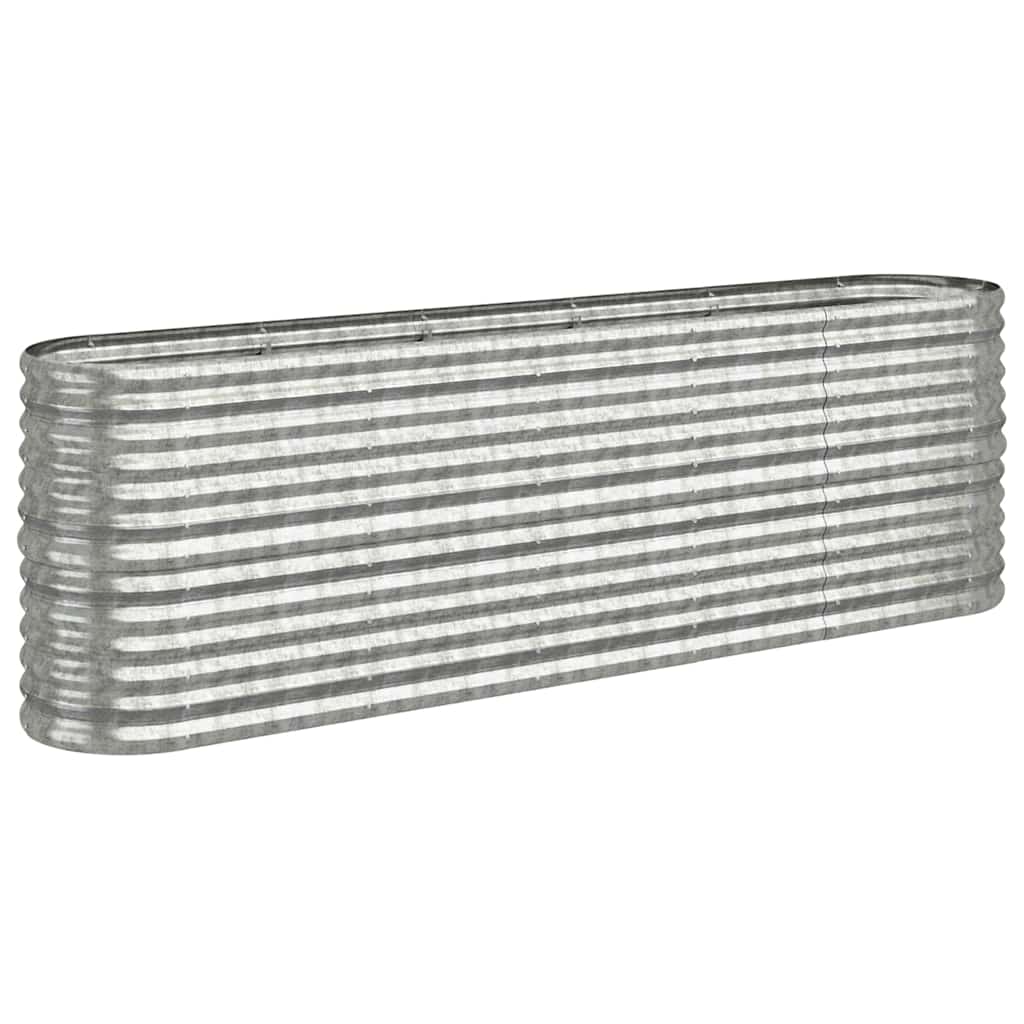 vidaXL Garden Raised Bed | Silver | Powder-coated steel | Large | Durable