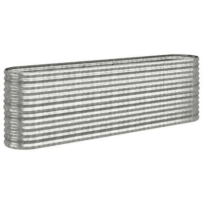 vidaXL Garden Raised Bed | Silver | Powder-coated steel | Large | Durable