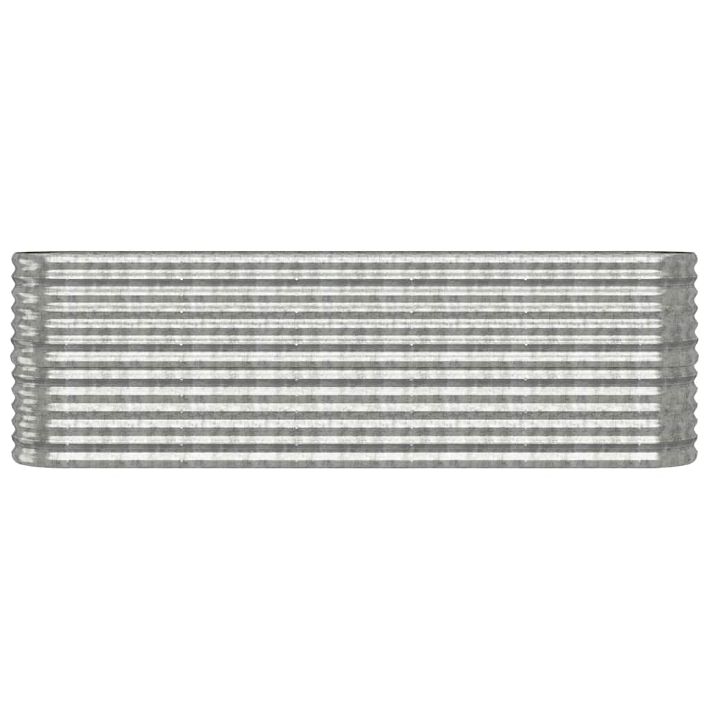 vidaXL Garden Raised Bed | Silver | Powder-coated steel | Large | Durable