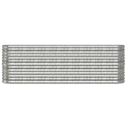 vidaXL Garden Raised Bed | Silver | Powder-coated steel | Large | Durable