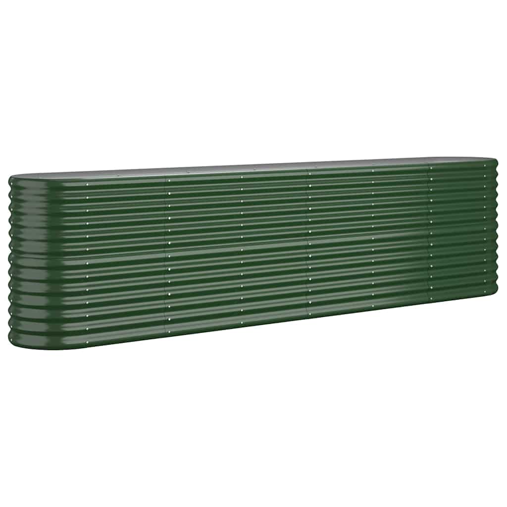 vidaXL Garden Raised Bed | Green | Powder-coated steel | Large | Durable