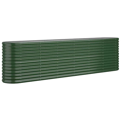 vidaXL Garden Raised Bed | Green | Powder-coated steel | Large | Durable