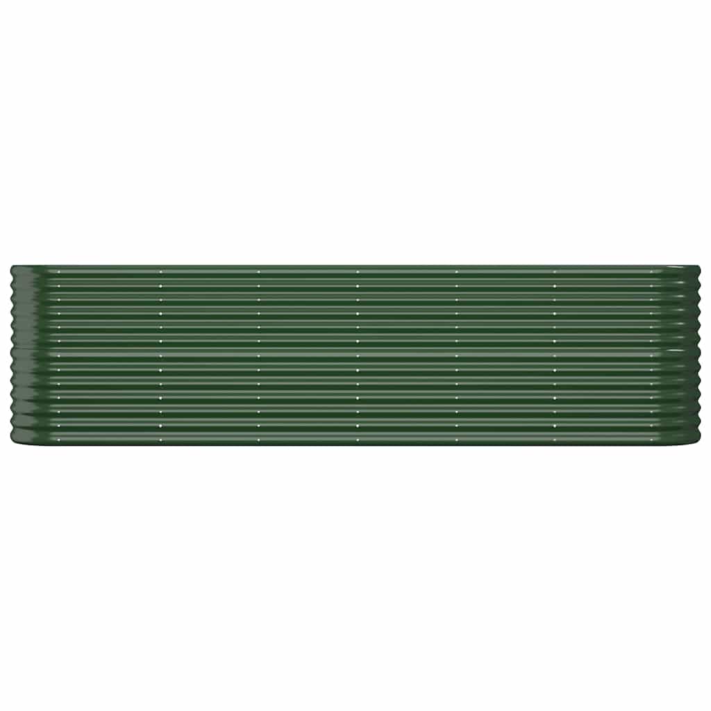 vidaXL Garden Raised Bed | Green | Powder-coated steel | Large | Durable