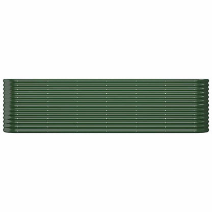 vidaXL Garden Raised Bed | Green | Powder-coated steel | Large | Durable