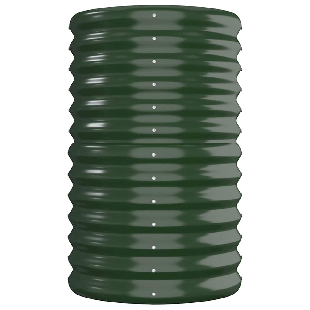 vidaXL Garden Raised Bed | Green | Powder-coated steel | Large | Durable