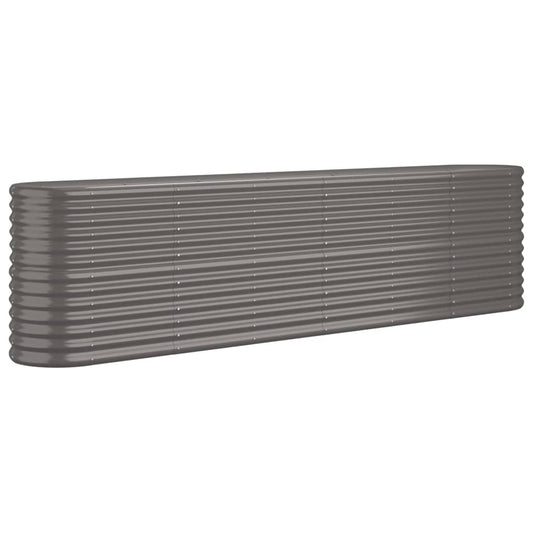 vidaXL Garden Raised Bed Galvanised Steel 260x40x68 cm Grey