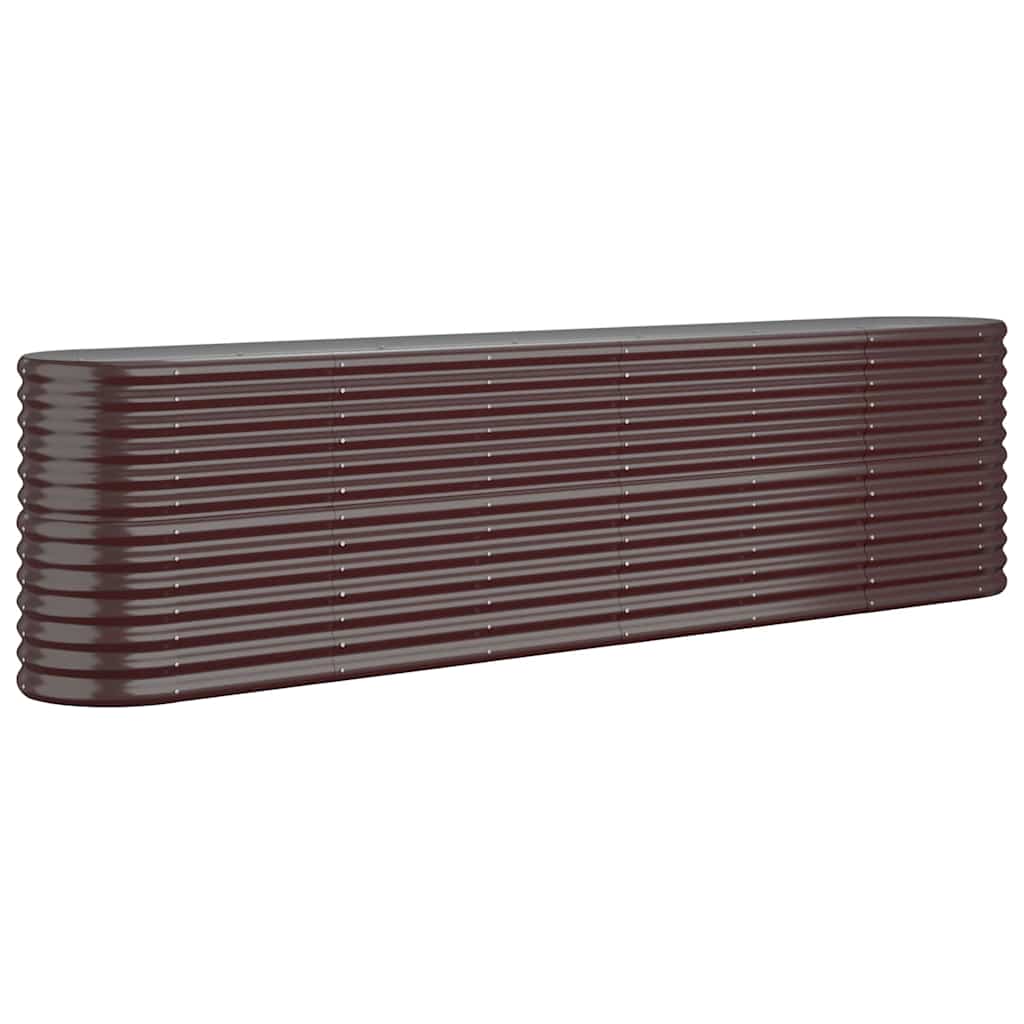 vidaXL Garden Raised Bed | Brown | Powder-coated steel | 260 x 40 x 68 cm