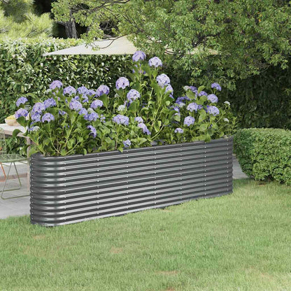 vidaXL Garden Raised Bed Galvanised Steel 260x40x68 cm Anthracite