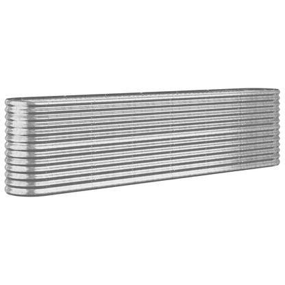 vidaXL Garden Raised Bed Galvanised Steel 260x40x68 cm Silver