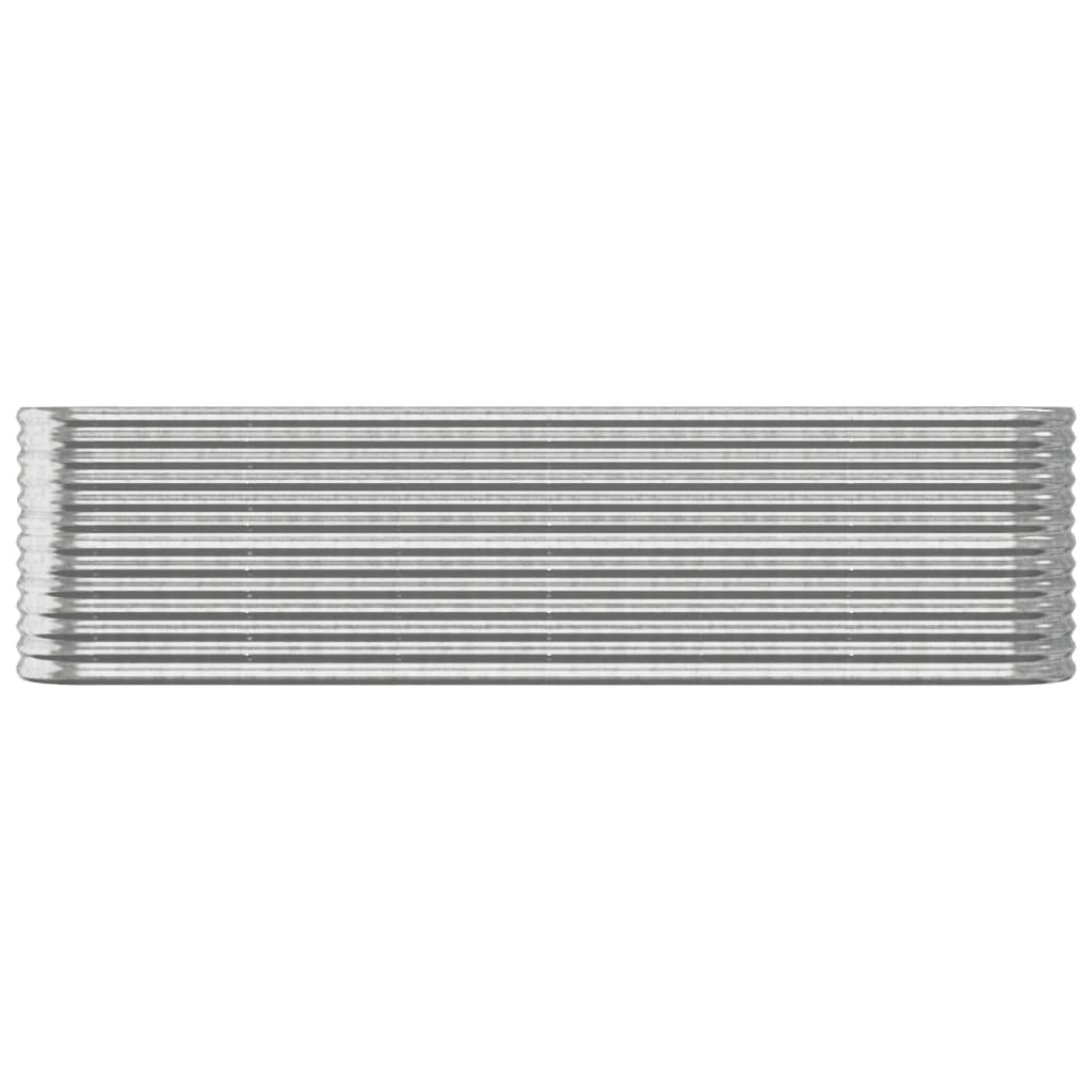 vidaXL Garden Raised Bed Galvanised Steel 260x40x68 cm Silver