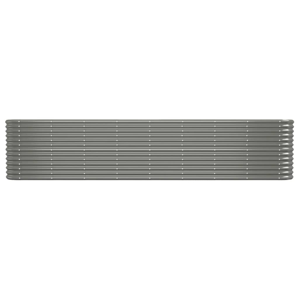vidaXL Garden Raised Bed Galvanised Steel 332x40x68 cm Grey