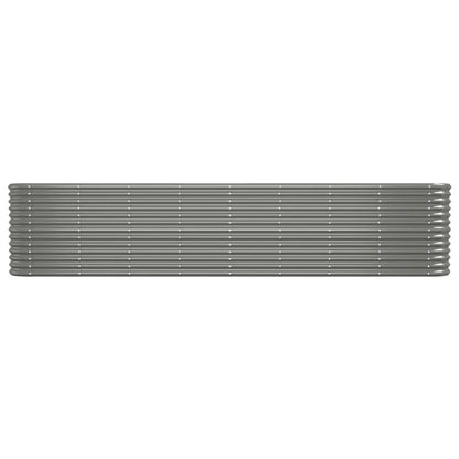 vidaXL Garden Raised Bed Galvanised Steel 332x40x68 cm Grey