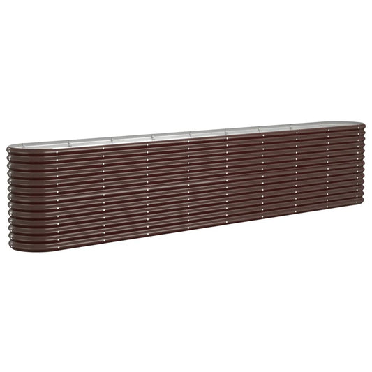 vidaXL Garden Raised Bed Galvanised Steel 332x40x68 cm Brown