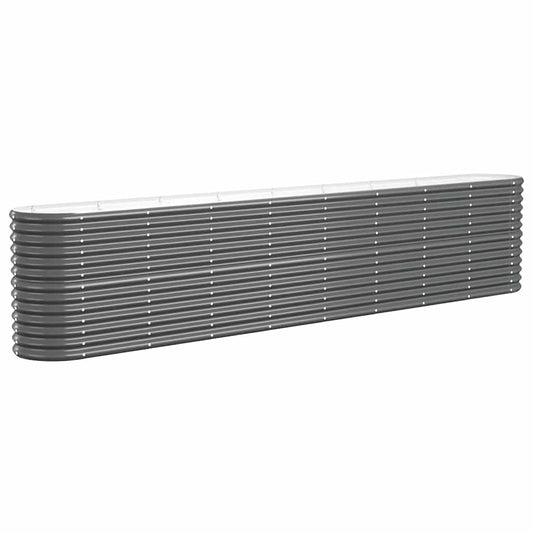 vidaXL Garden Raised Bed Galvanised Steel 332x40x68 cm Anthracite