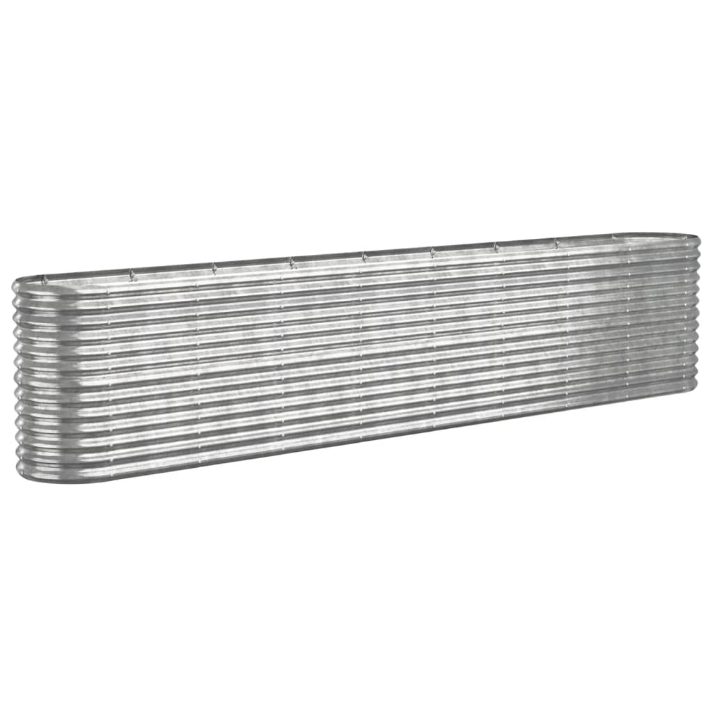 vidaXL Garden Raised Bed Galvanised Steel 332x40x68 cm Silver