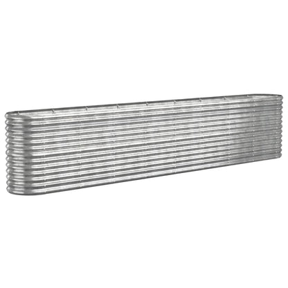 vidaXL Garden Raised Bed Galvanised Steel 332x40x68 cm Silver