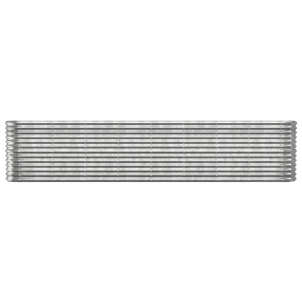 vidaXL Garden Raised Bed Galvanised Steel 332x40x68 cm Silver