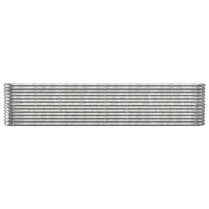 vidaXL Garden Raised Bed Galvanised Steel 332x40x68 cm Silver