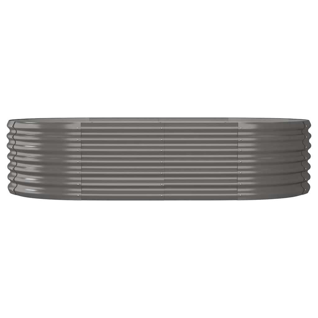 vidaXL Garden Raised Bed | Grey | Powder-coated steel | Large | Durable