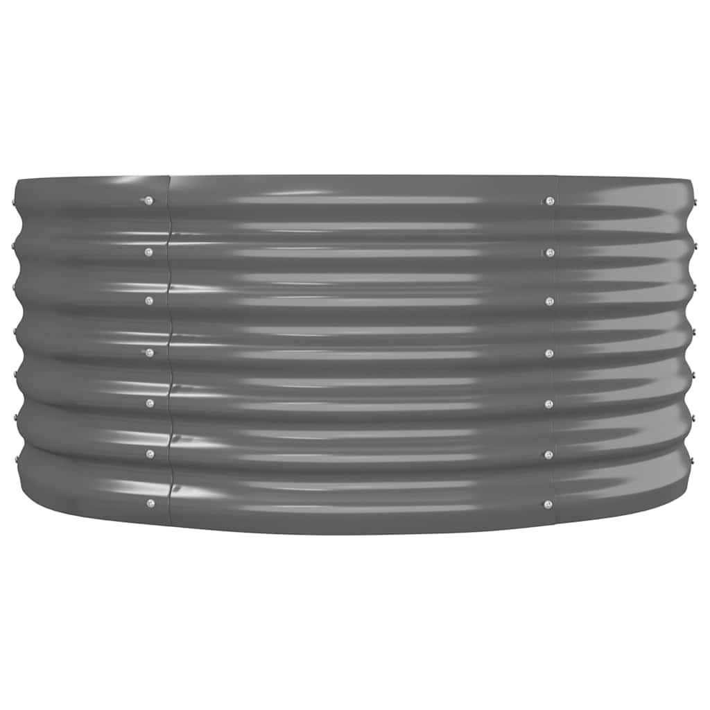 vidaXL Garden Raised Bed | Grey | Powder-coated steel | Large | Durable