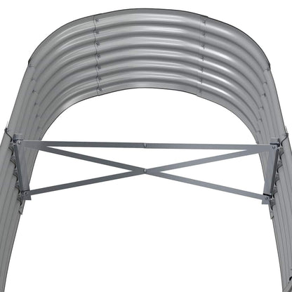 vidaXL Garden Raised Bed | Grey | Powder-coated steel | Large | Durable