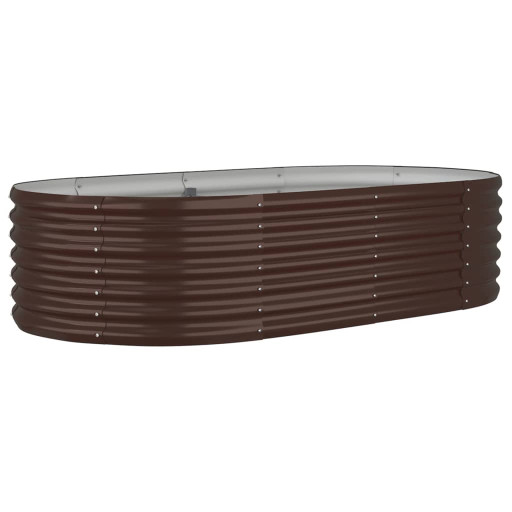 vidaXL Garden Raised Bed | Brown | Powder-coated steel | Large | Durable