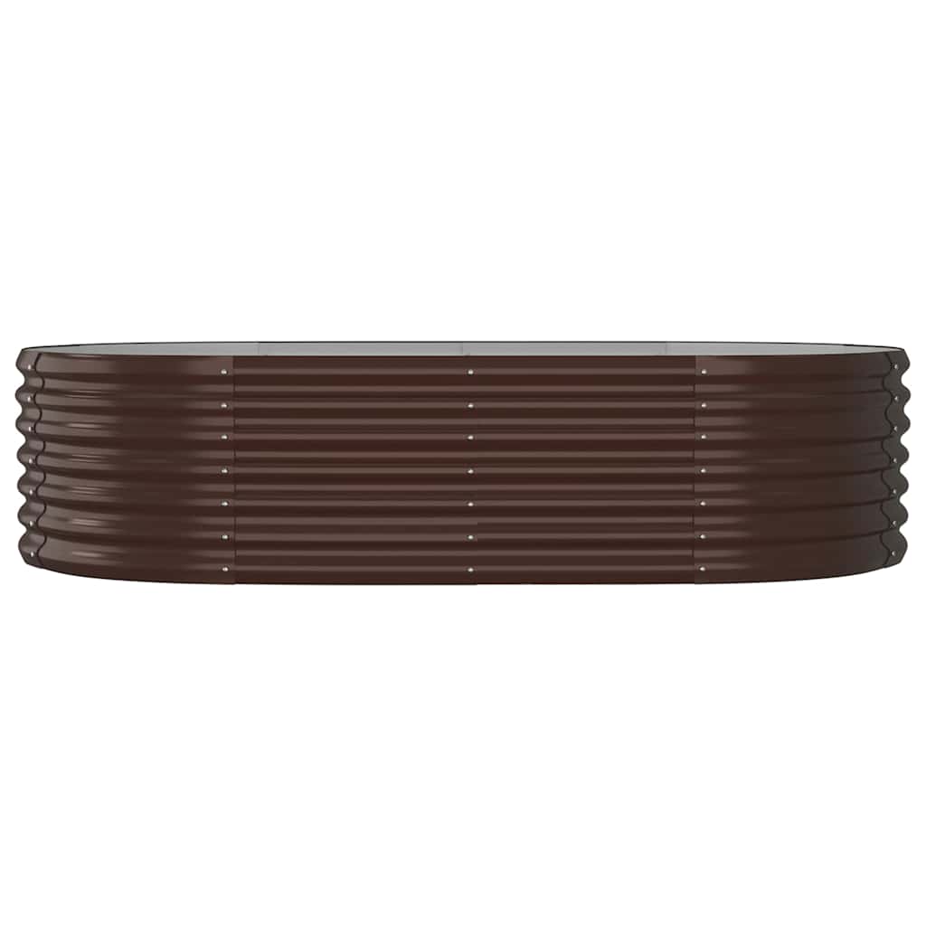 vidaXL Garden Raised Bed | Brown | Powder-coated steel | Large | Durable