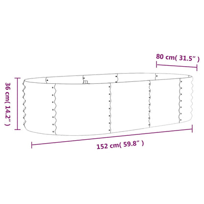 vidaXL Garden Raised Bed | Brown | Powder-coated steel | Large | Durable