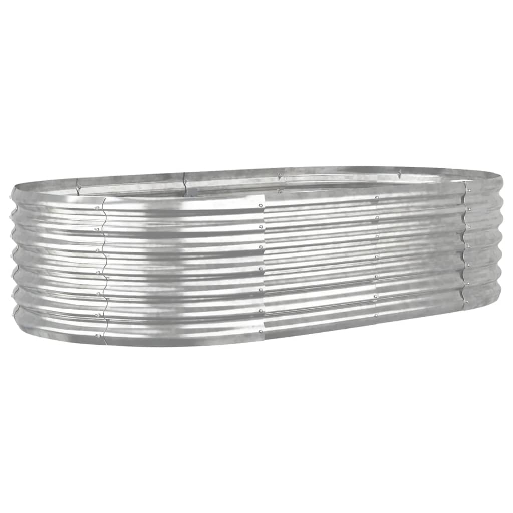 vidaXL Garden Raised Bed Galvanised Steel 152x80x36 cm Silver