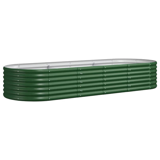 vidaXL Garden Raised Bed | Green | Powder-coated steel | Large |  Durable