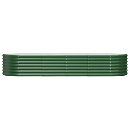 vidaXL Garden Raised Bed Galvanised Steel 224x80x36 cm Green