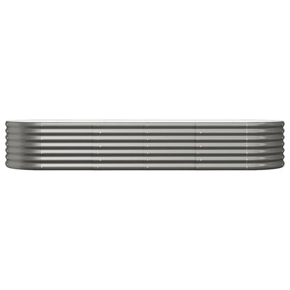 vidaXL Garden Raised Bed | Grey | Powder-coated steel | 224x80x36 cm | Durable