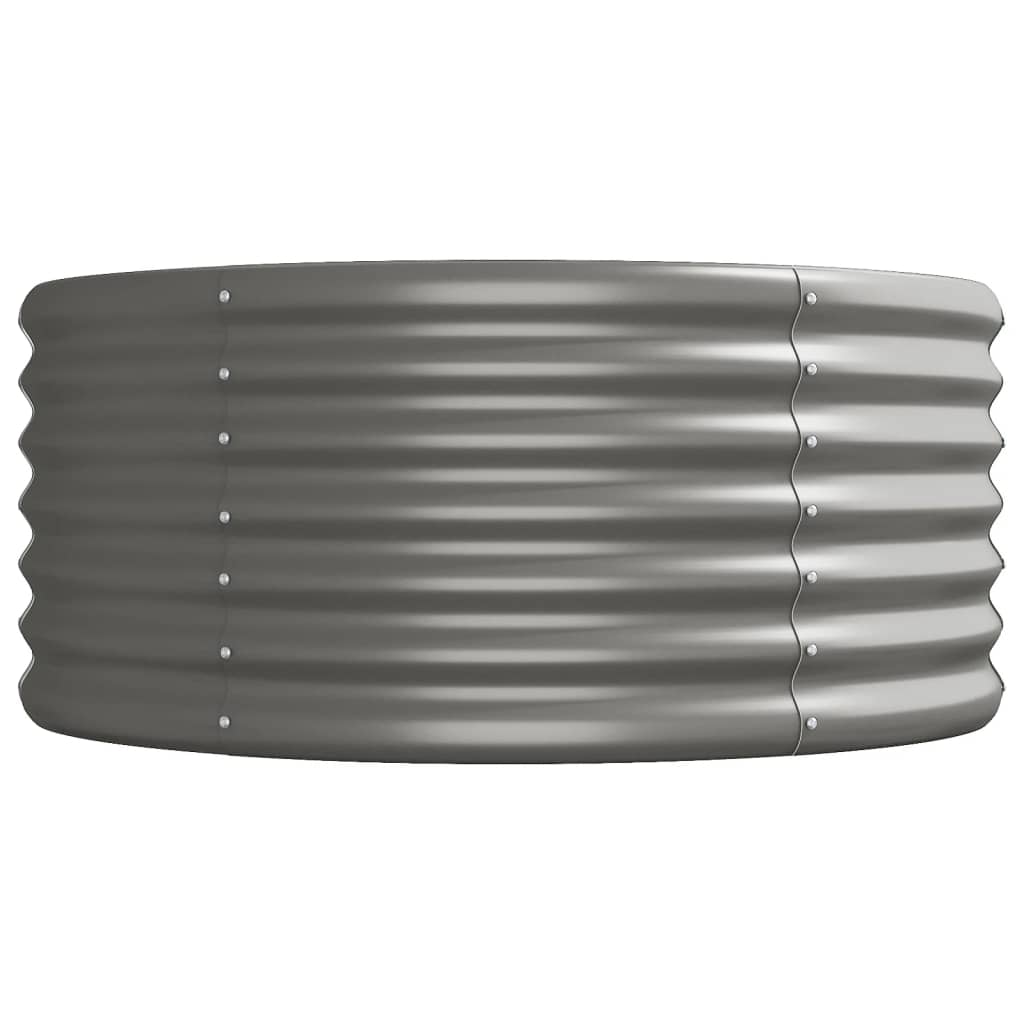 vidaXL Garden Raised Bed | Grey | Powder-coated steel | 224x80x36 cm | Durable