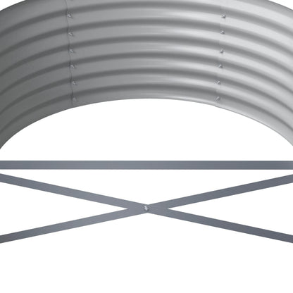 vidaXL Garden Raised Bed | Grey | Powder-coated steel | 224x80x36 cm | Durable