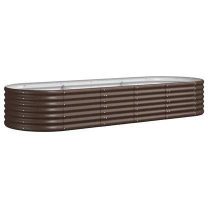 vidaXL Garden Raised Bed | Brown | Powder-coated steel | Large |  Durable