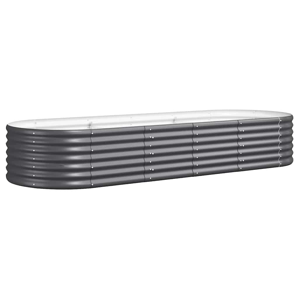 vidaXL Garden Raised Bed | Anthracite | Powder-Coated Steel | 224x80x36 cm