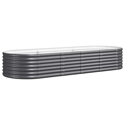 vidaXL Garden Raised Bed | Anthracite | Powder-Coated Steel | 224x80x36 cm