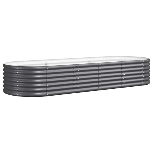 vidaXL Garden Raised Bed | Anthracite | Powder-Coated Steel | 224x80x36 cm