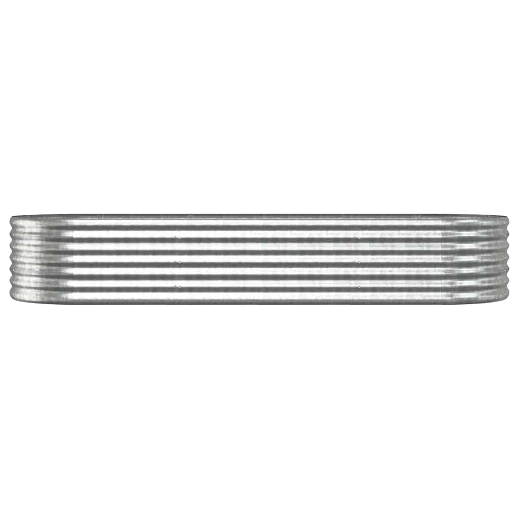 vidaXL Garden Raised Bed Galvanised Steel 224x80x36 cm Silver