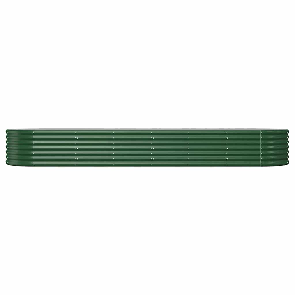 vidaXL Garden Raised Bed Galvanised Steel 296x80x36 cm Green