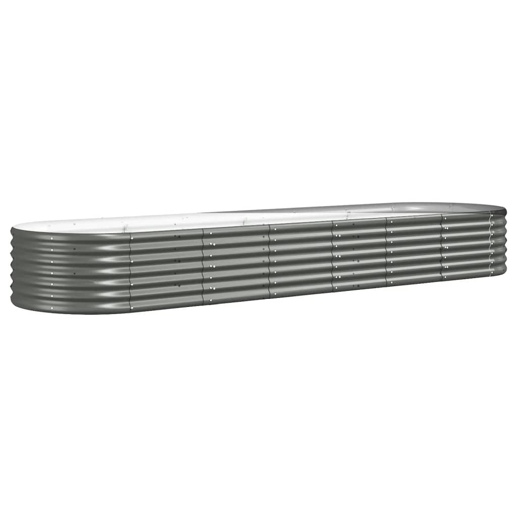 vidaXL Garden Raised Bed | Grey | Powder-coated steel | Extra Large |  Tough