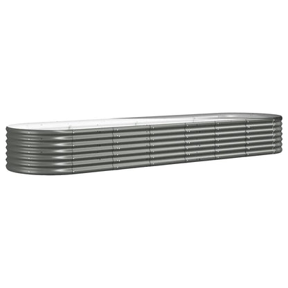 vidaXL Garden Raised Bed | Grey | Powder-coated steel | Extra Large |  Tough
