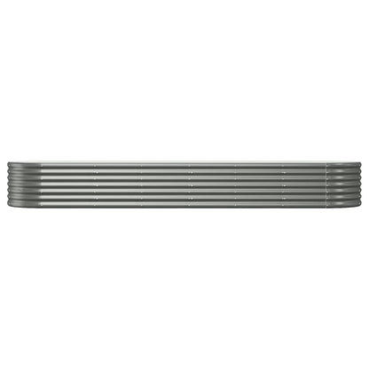 vidaXL Garden Raised Bed | Grey | Powder-coated steel | Extra Large |  Tough