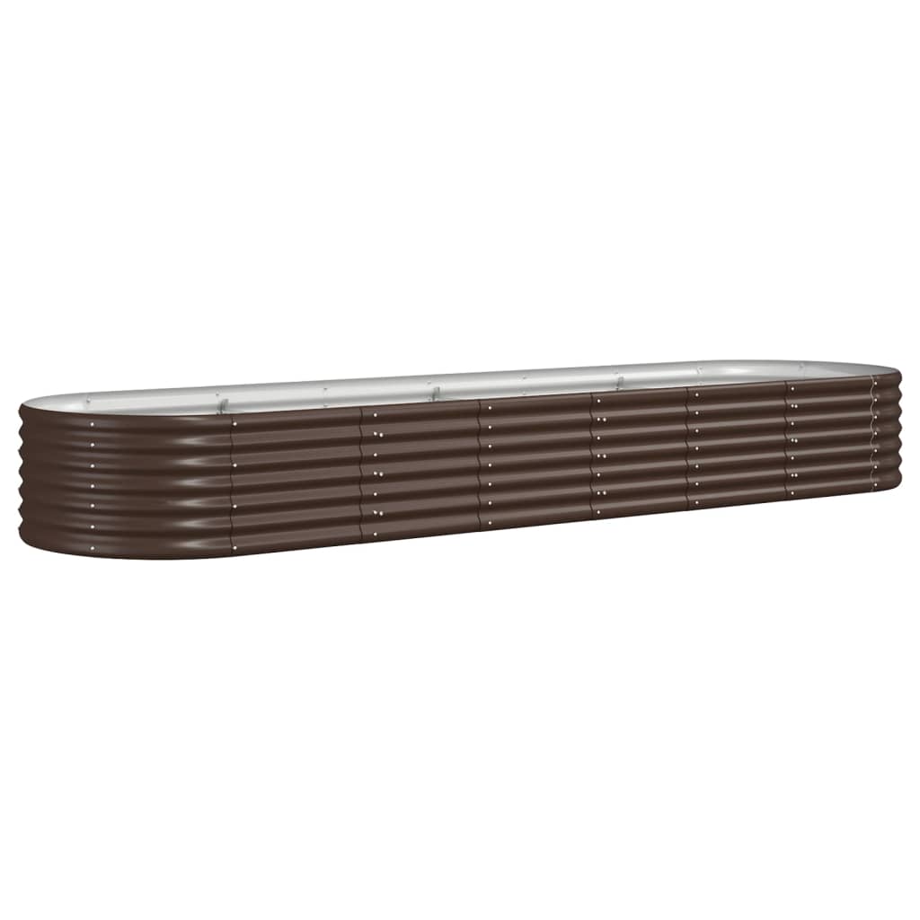 vidaXL Garden Raised Bed | Brown | Powder-coated steel | Large | Durable
