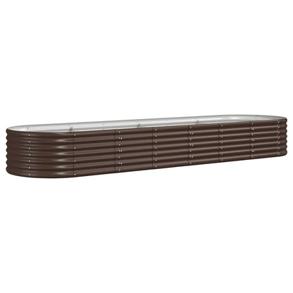 vidaXL Garden Raised Bed | Brown | Powder-coated steel | Large | Durable