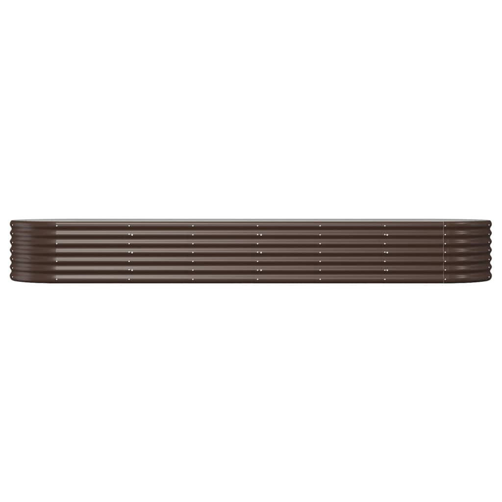 vidaXL Garden Raised Bed | Brown | Powder-coated steel | Large | Durable